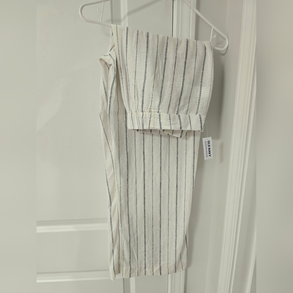 Old Navy Off White and Striped Trousers